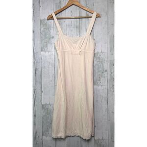 James Perse Fray Hem Pastel Blush Pink Adjustable Strap Cotton Midi Dress Sz. 1